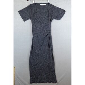IRO PARIS Dress Jersey Stretchy Sheath Maxi Size Medium Gray Ruched Slit